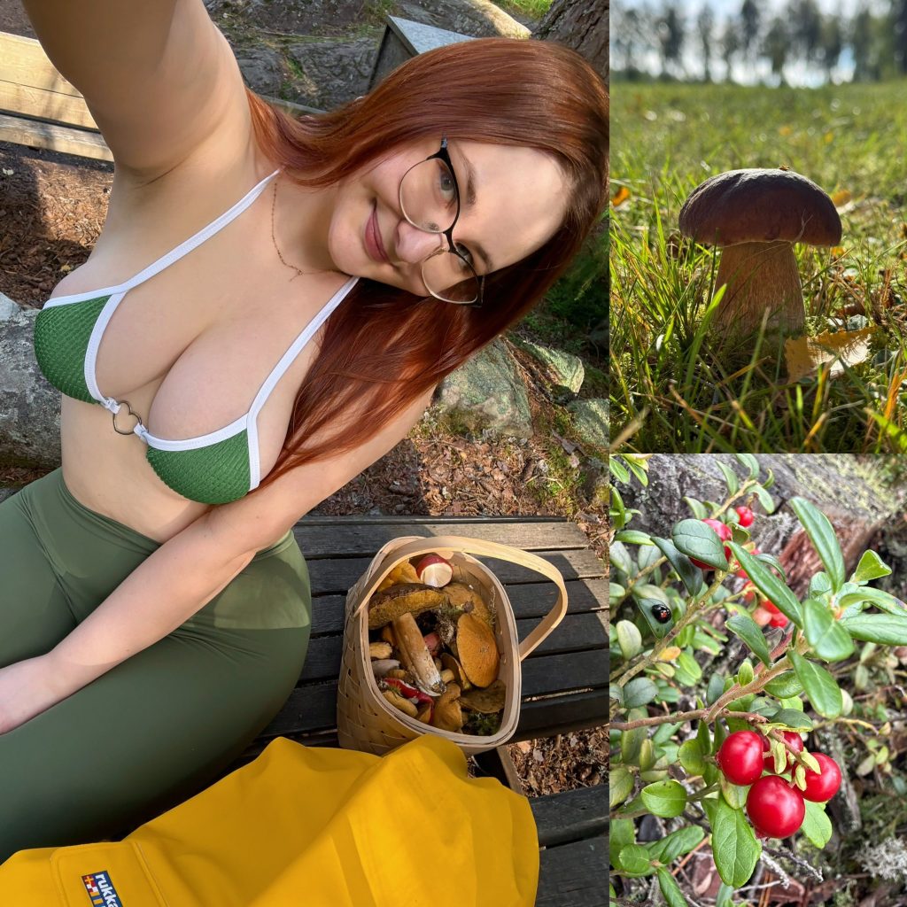 Vladislava shelygina with mushroom